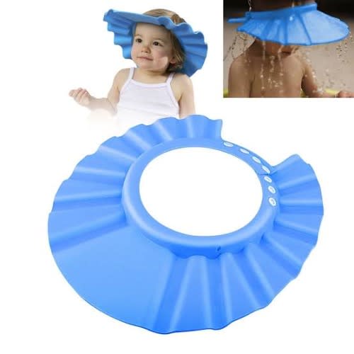 Adjustable Baby Shower Bath Cap - Blue