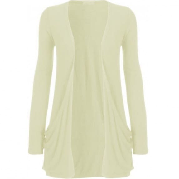 Ladies Waterfall Cardigan Top - Cream