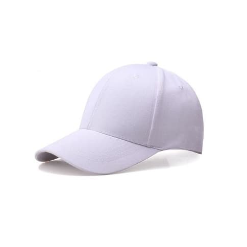 Women Plain White 6 Panel Baseball Face Cap