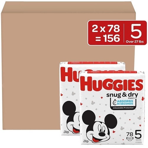 Snug And Dry Baby Diapers- Size 5 - 156Counts