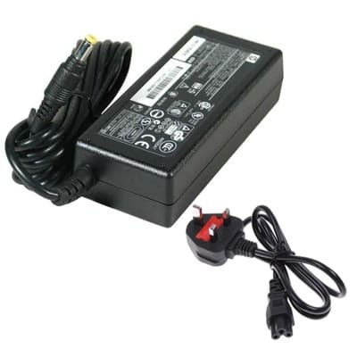 HP Laptop Charger - Yellow Pin Mouth + Power Cable - Black