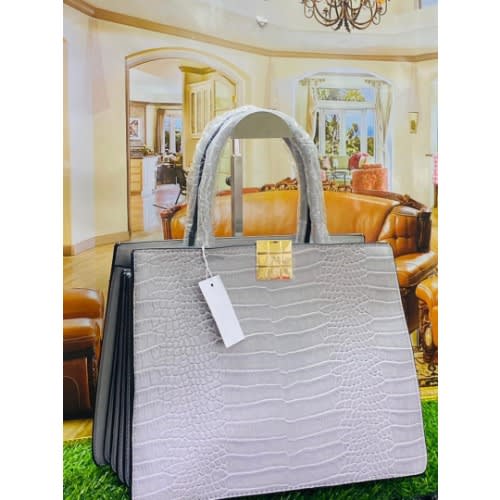 Top Handle Bag With Bow - Grey