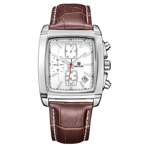 Men Leather Watch - Brown