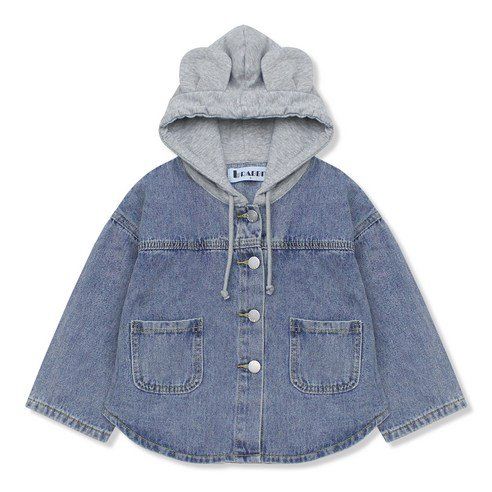 Little Rabbit Children's Bear Doll Hooded Denim Jacket