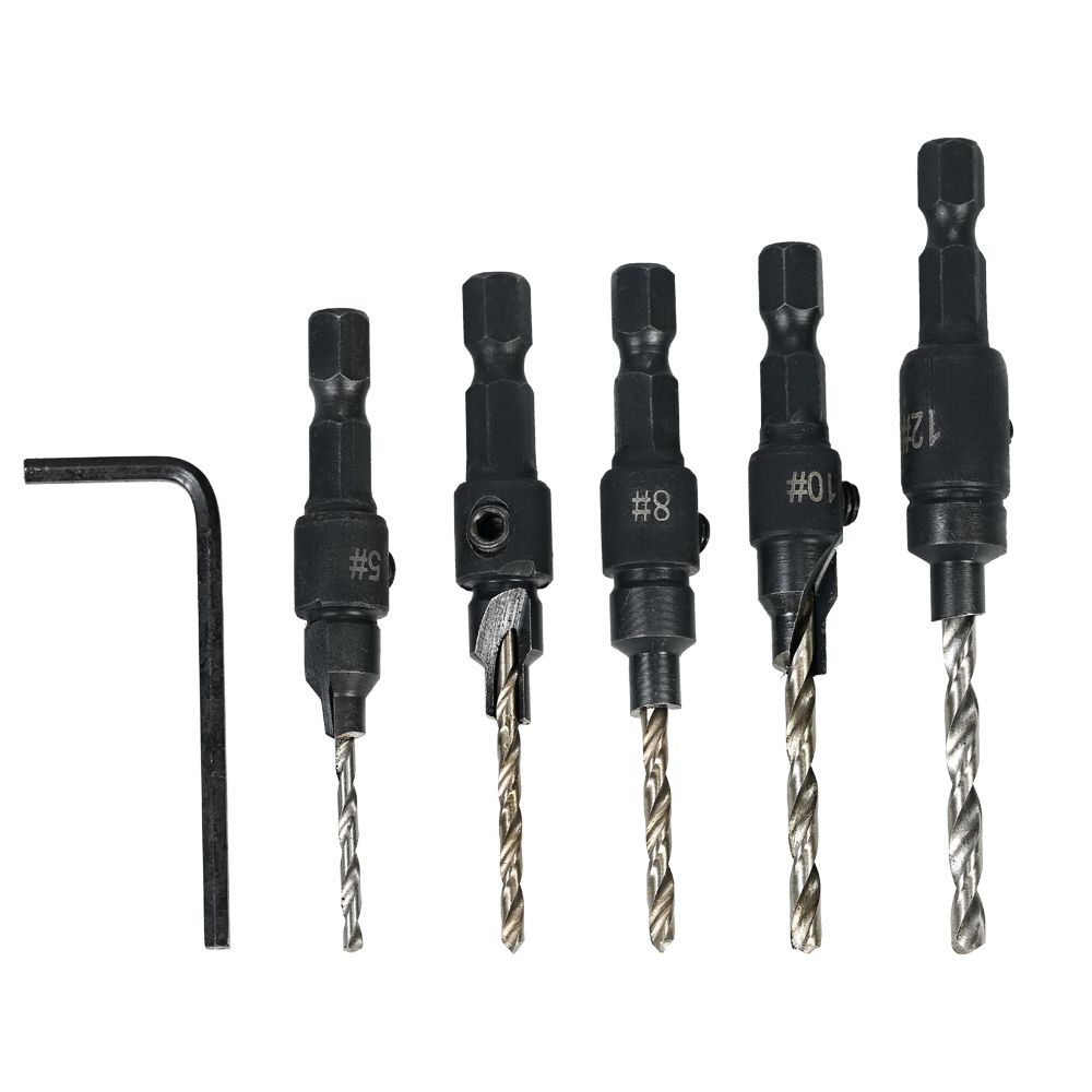 5pcs HSS Countersink Drill Cone Bit Set 1/4