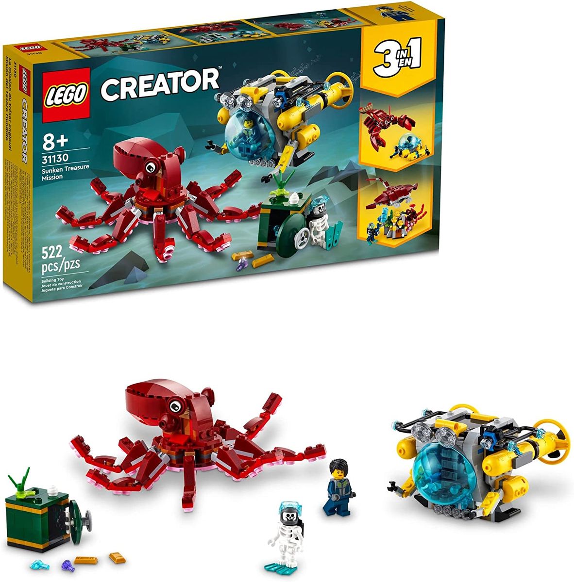 Creator 3in1 Sunken Treasure Mission 31130 (522 Pieces)