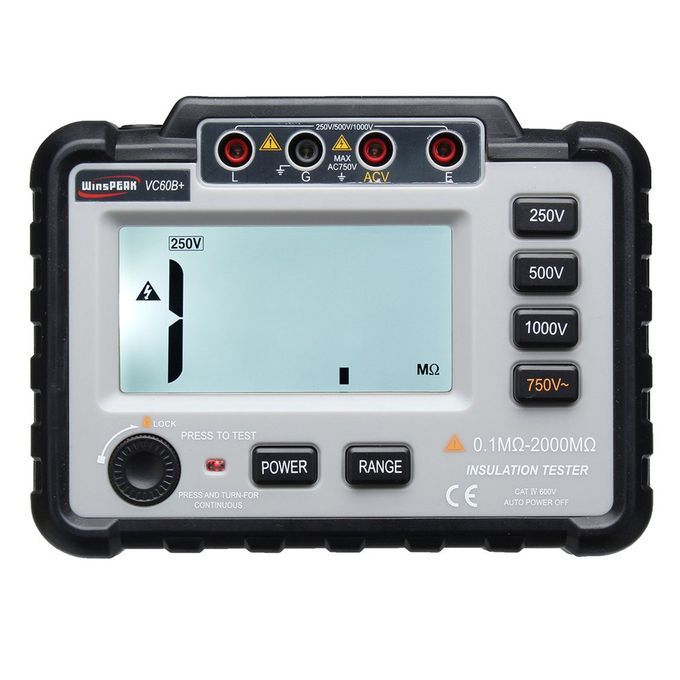 VC60B + Digital Insulation Resistance Tester Earth Ground Meter Megger Grey