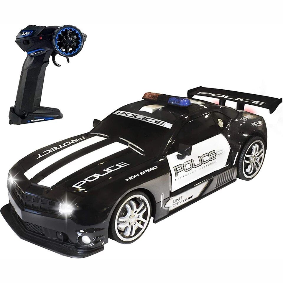 1/12 Big 2.4GHz Super Fast Police RC Car Remote Control Cars Toy With Lights Durable Chase Drift Vehicle Toys For Boys Kid Child