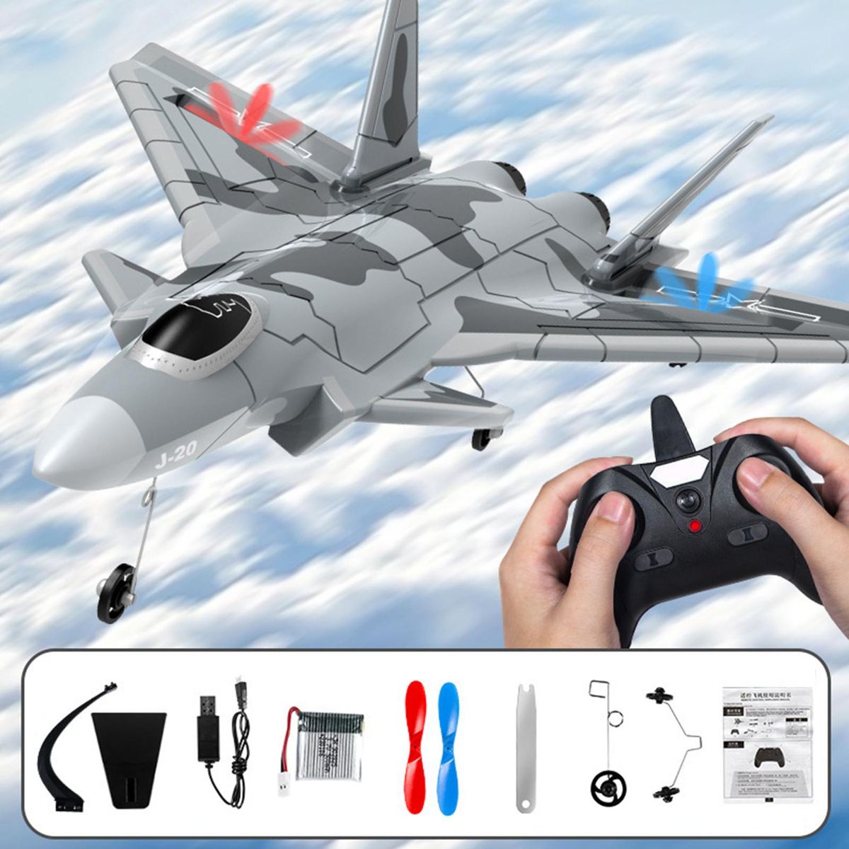 1:72 Scale RC Plane With Display Stand 2CH Jet Fighter Gift Outdoor