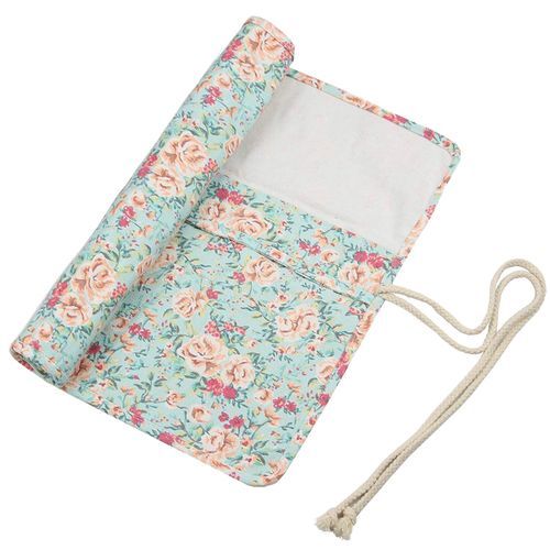 20 Pockets Art Paint Brushes Case Roll Up Pen Holder Canvas