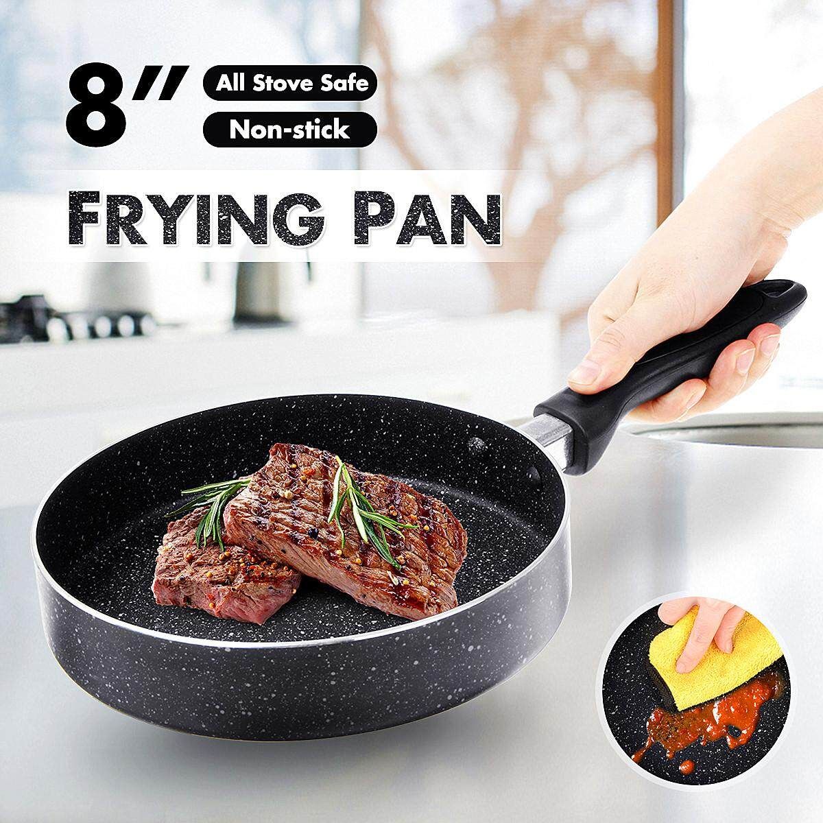 8Inch Non-stick Flat Frying Pan For Gas / Induction Cooker