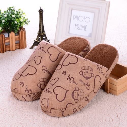 Comfy Indoor Slip-Ons - Brown