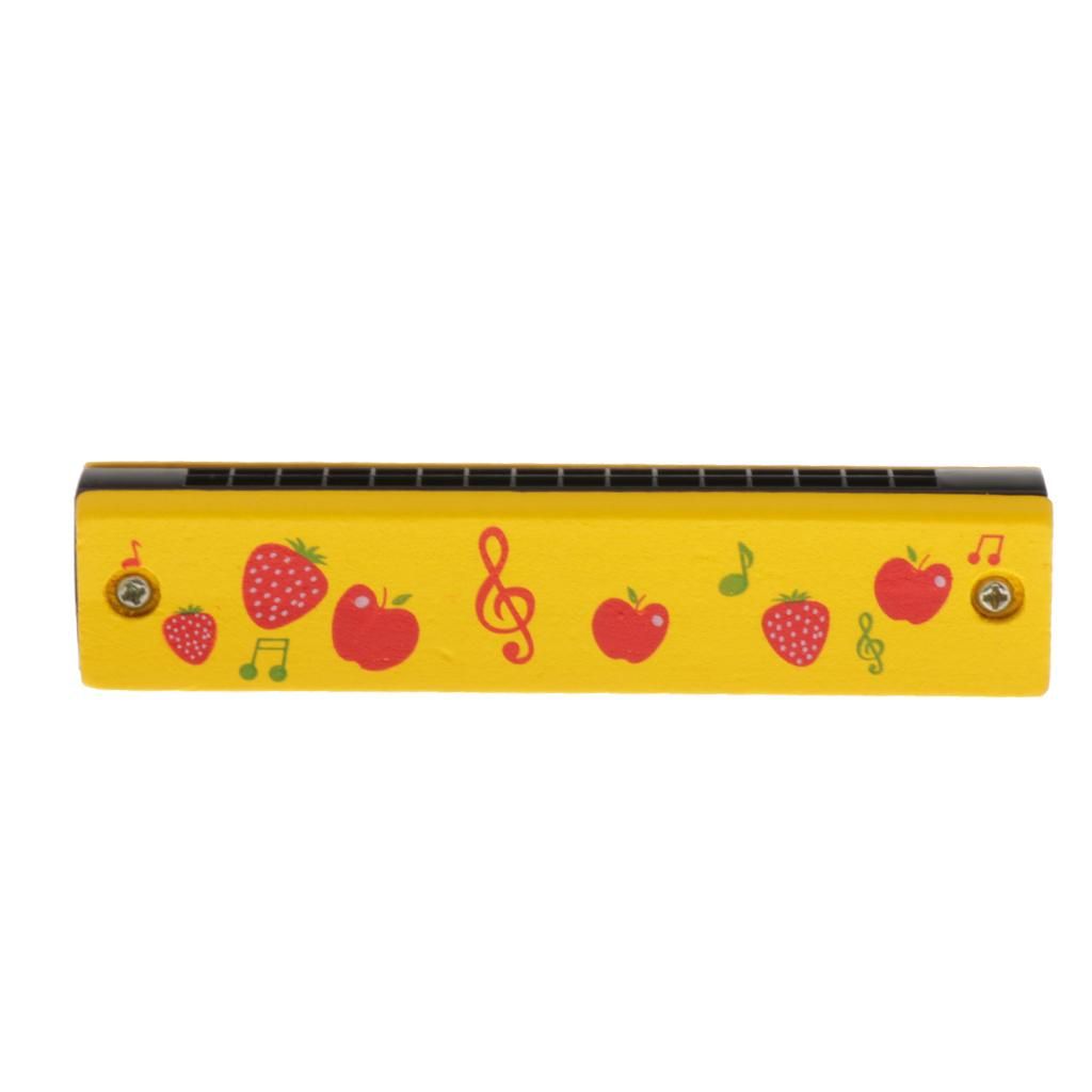 1 Piece Of Cartoon Wooden Double Harmonica 16 Holes For Orange