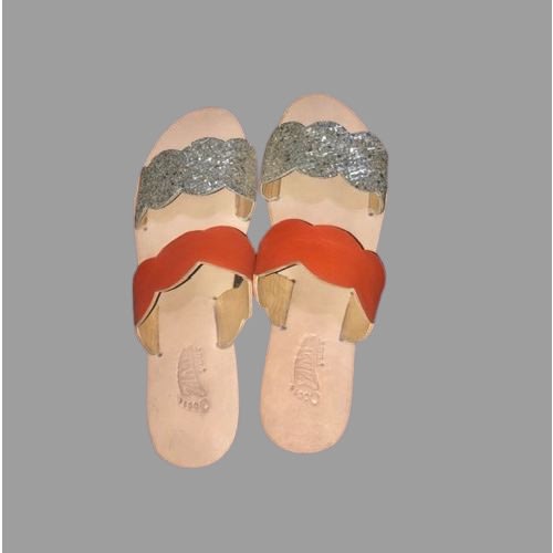 Hand Made Glittery Flat Slippers