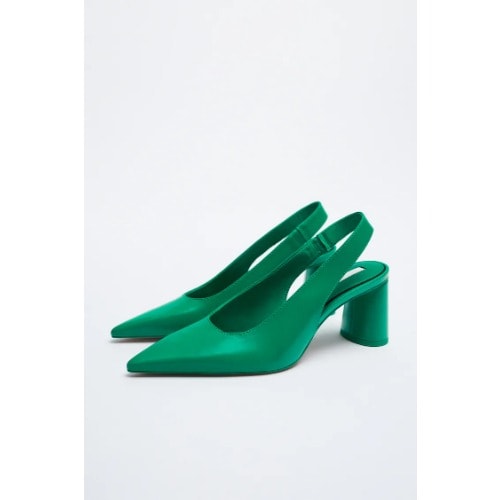 Block Heel Slingback - Green