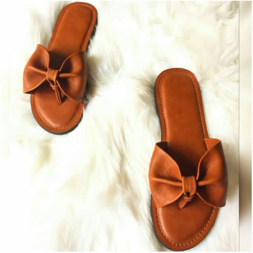 Women's Butterfly Slippers - Brown