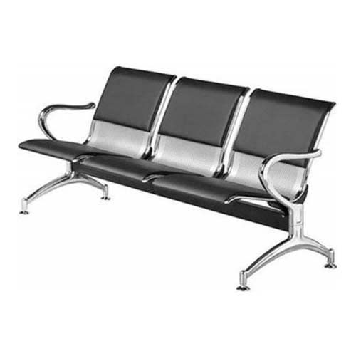 Uni Leather Padded Office Reception Chair - 3-seater