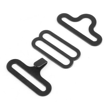 25 Black Adjustable Bow Tie Hooks