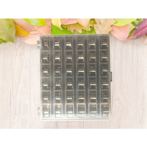 Bobbin Storage Box With 36 Compartments And 36 Metal Bobbins