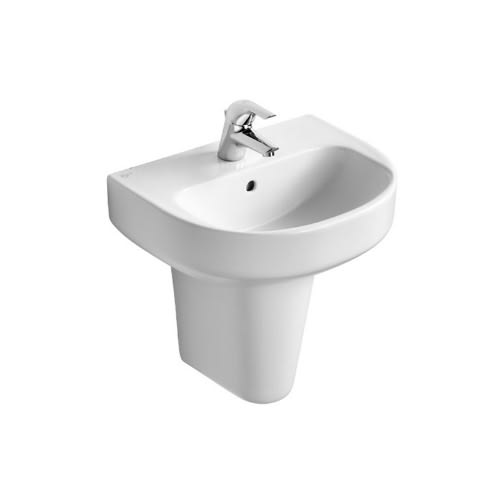 Wash Basin With Wall Pedestal & Single Tap