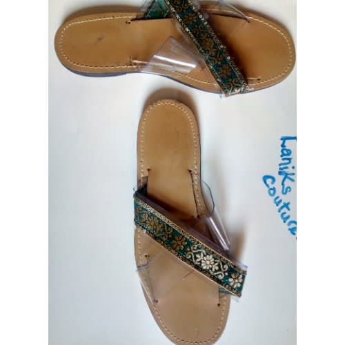 Cross Flat Slipper-Green