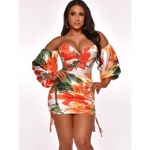 Multi Color Off Shoulder Dress