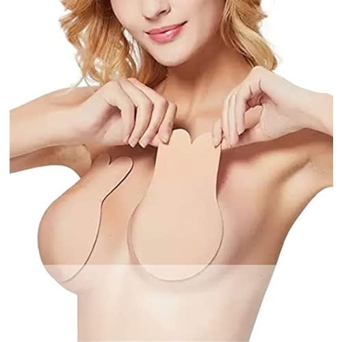 Rabbit Ear Adhesive Invisible Breast Lift Nipple Cover - Beige
