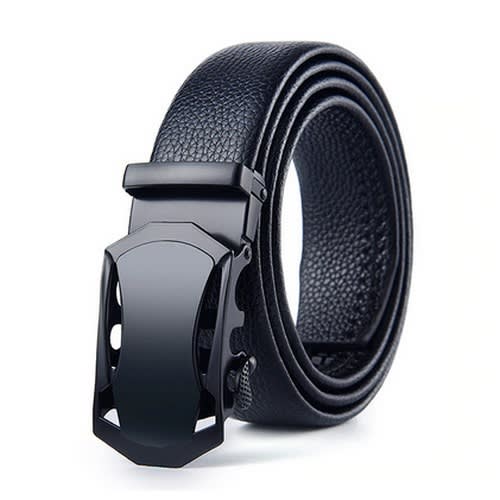Automatic Men Leather Belt-black