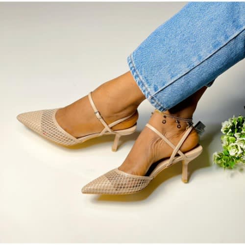 Stiletto Heel Sandals - Brown