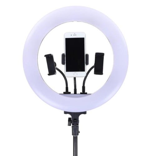 14 Inches Ring Light With 3 Phone Holder And Tripod Stand