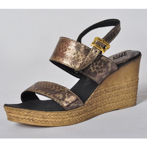 Balance Wedge Leather Sandals