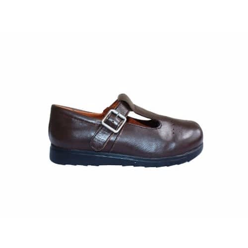 Brown Unisex Cotina Leather School Shoe - Size 36