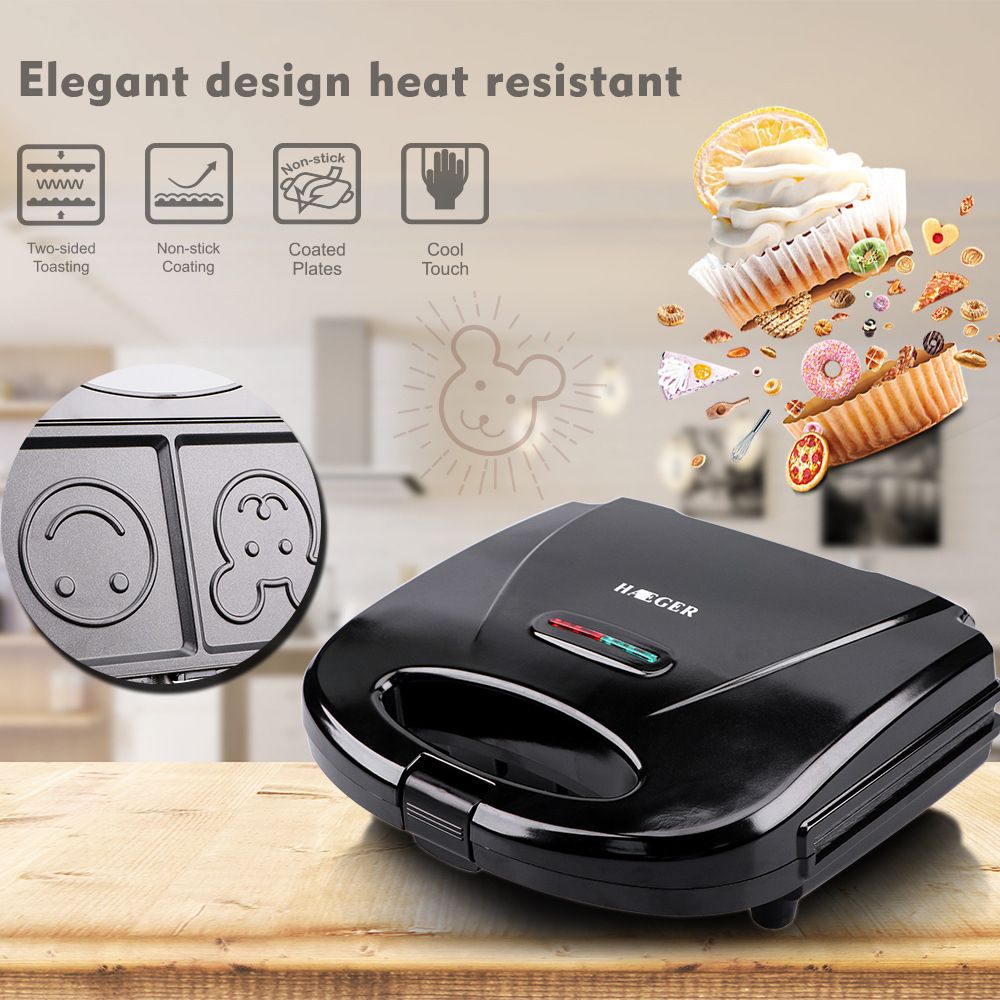 2 Portion Electric Sandwich Maker/Toaster With Smiling Face
