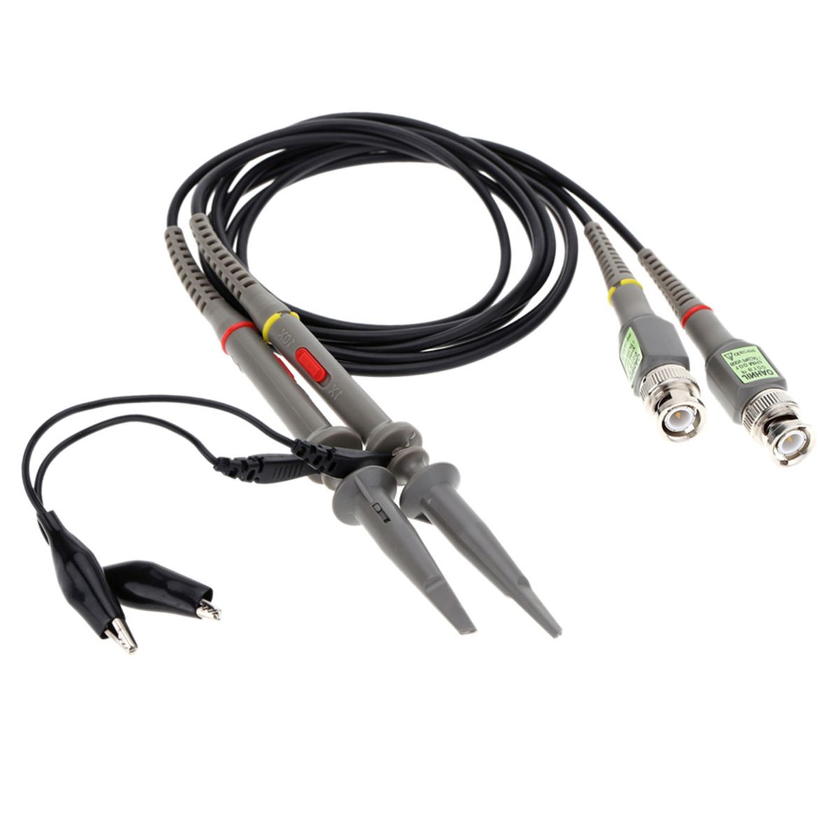 P6100 2Pcs High Precision Oscilloscope Probe 1X 10X 100MHz