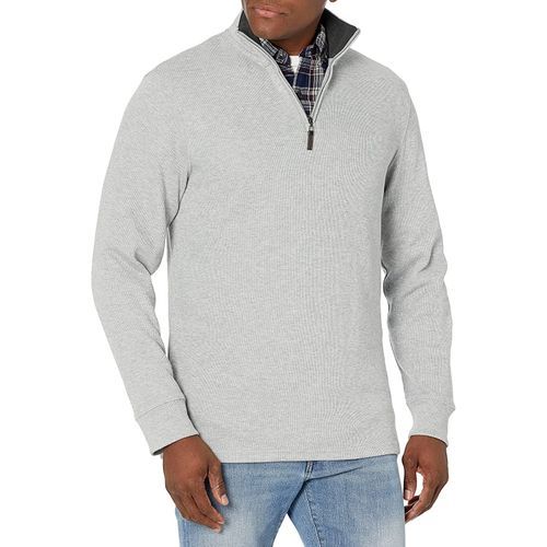 Essentials Men's Quarter-Zip French Rib Sweater