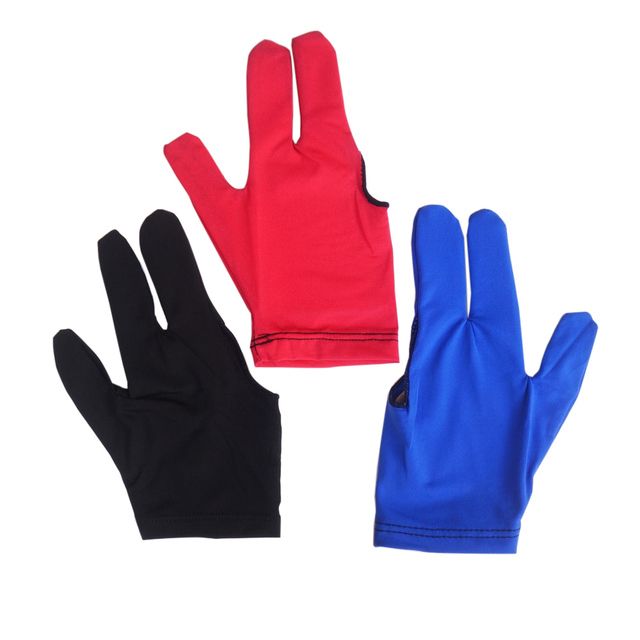 Lixada Absorbent Billiard Gloves Three Fingers Spandex Cue