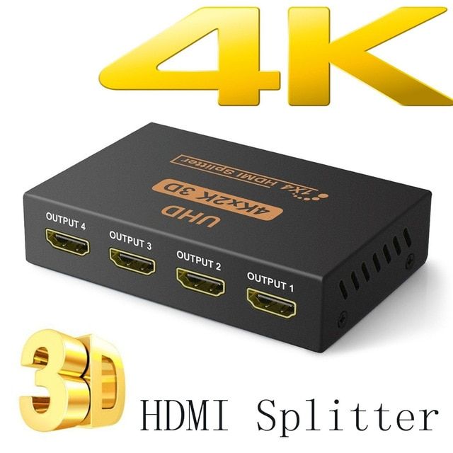 HDMI Splitter HDCP 4K 1x4 1 In 4 Out Power Signal Amplifier 1080P 3D 1x4 Audio Spliter HDMI Converter 1x4 HDMI Adapter