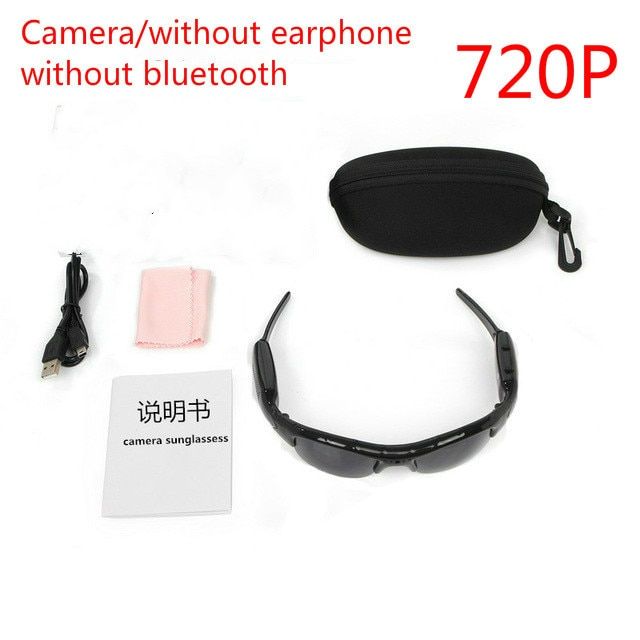 ET Sunglasses Camera Headset HD1080P Smart Mini Camera Glasses Multifunctional Bluetooth MP3 Player Sports Accessories 32Gb-no Headphones