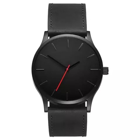 Men Leather Wristwatch