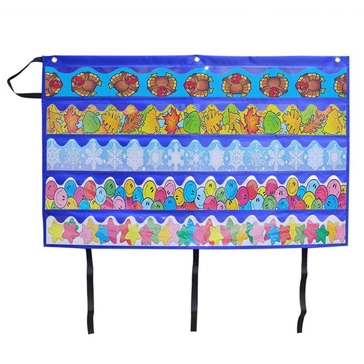Bulletin Border Storage Children Foldable Pocket Chart