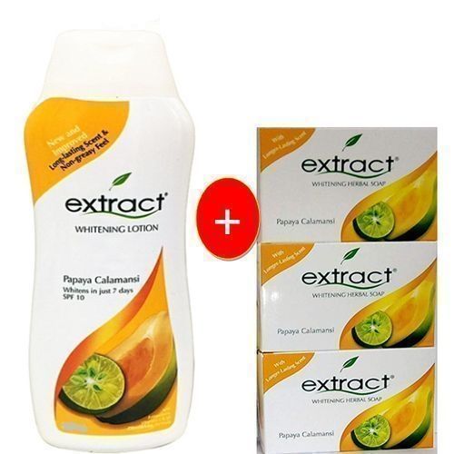 Face And Body Lotion Cream + Extract Papaya Soap3pcs