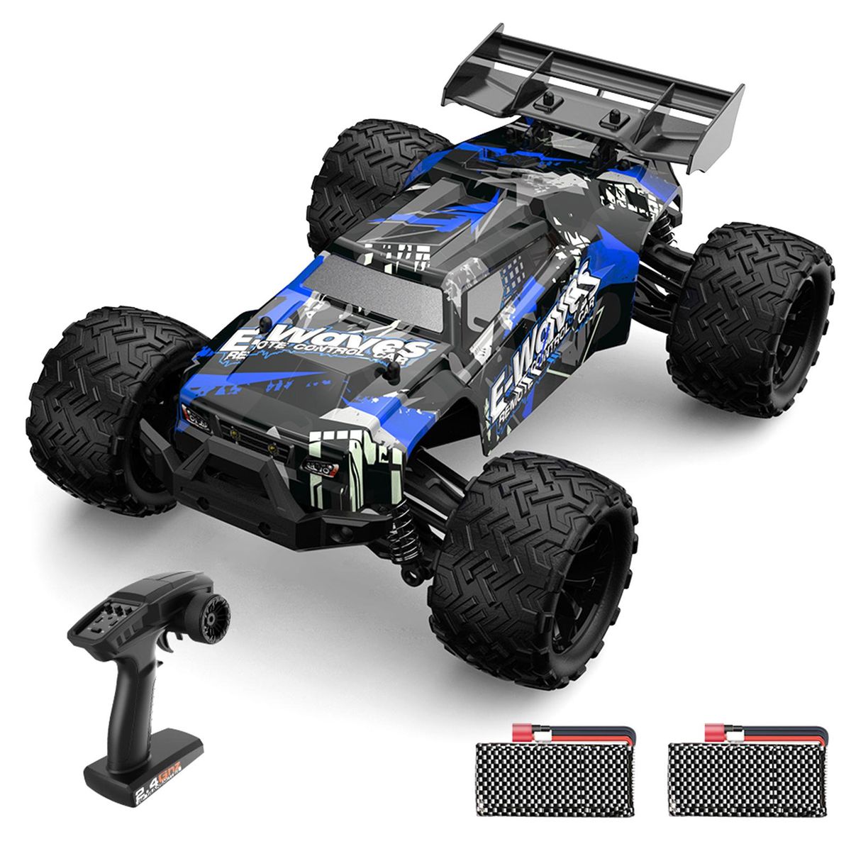 Remote Control Car 1/14 2.4GHz 45km/h All Terrain Off Road Trucks 4WD Brushless Motor Climbing Car Gifts Full Scale for Kids Adults 2 Battery