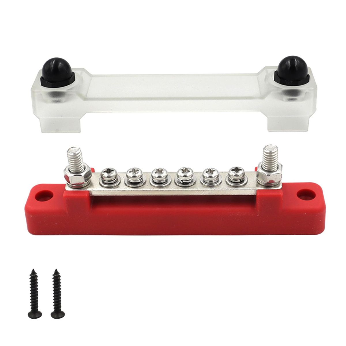 6/12 Terminal Ground Distribution Block Kit Black/Red for Car RV Boat Yacht