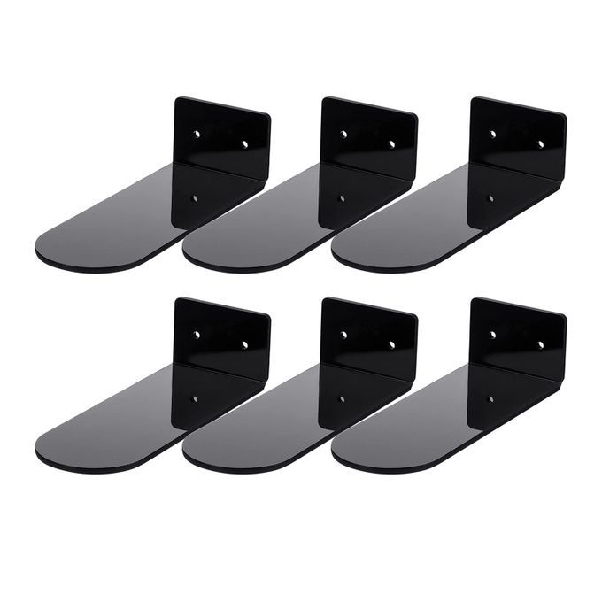 Floating Shoe Shelves Wall Mounted Sneaker Showcase Set Of 6 Black