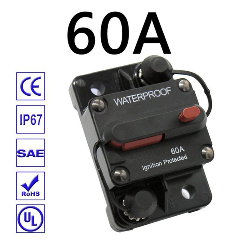 30A 40A 50A 60A 70A 80A 100A 120A 150A 200A 250A 300A AMP Circuit Breaker Fuse Reset 12-48V DC Car