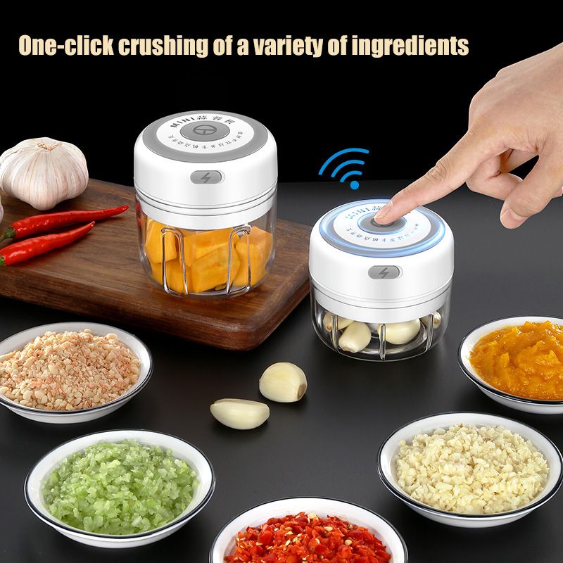 （Garlic Crusher）Multi-Function Food Chopper Meat Machine Crusher Blender Household Vegetable Chopper Shredder Garlic Cutter Meat Blender Kitchen GRE