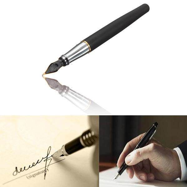 Duke 209 Fountain Pen Matte Black And Golden 22KGP M Nib For Gifts Writing New
