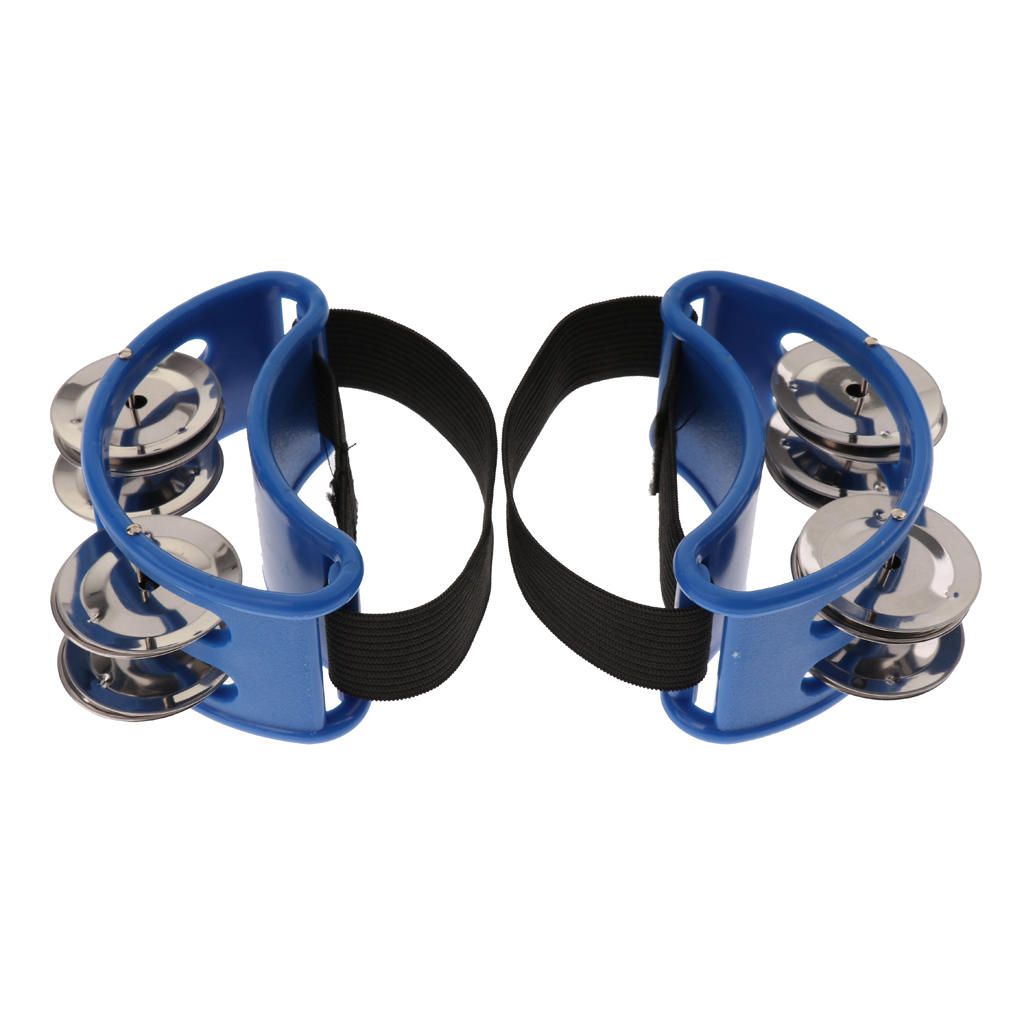 1 Pair Foot Tambourine Percussion With Double Row Steel