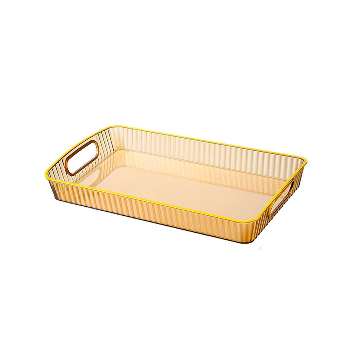 Bathroom Toiletries Tray Transparent Thickened Serving Tray for Tea Golden