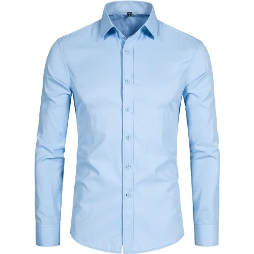 Men's Formal Dress Shirt With Matching Tie - Sky Blue